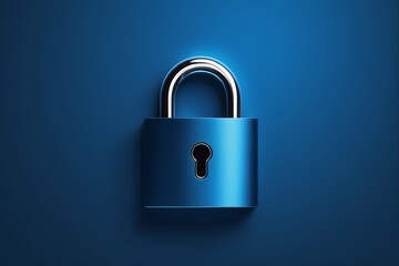 a close up of a padlock on a blue background