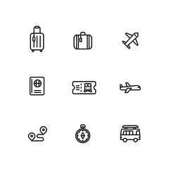 trip  travel icon set design