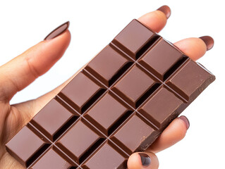 Macro horizontal shot of hands with glossy chocolate brown nails resting on a smooth white surface