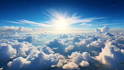 A blue sky with clouds