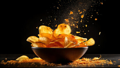 Plate filled with crispy chips ready to be enjoyed.