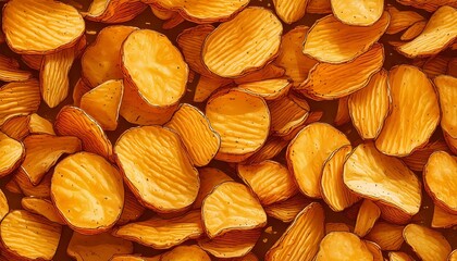 Illustration of a wall covered with chips of various sizes, wallpaper.