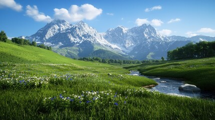 Mountain Meadow Landscape