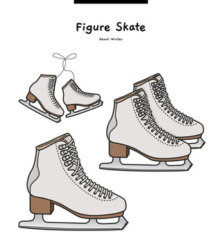 This illustration is a figure skating shoe called 'Figure Shoes'.