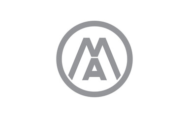 M,A initial badge logo template