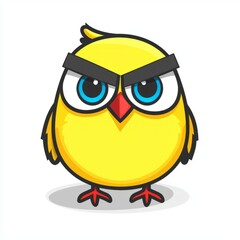 Obraz premium Angry Yellow Chick Cartoon Illustration