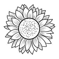 Sunflower Coloring Pages Fine Line Sunflower Designs Perfect for Crafting, Coloring, or Creating Memorable Artwork.  