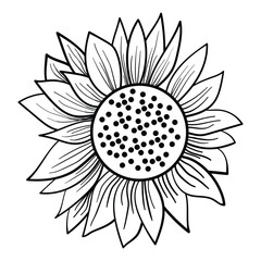 Sunflower Coloring Pages Delicate Hand-Drawn Fine Line Bouquets for Stress-Free Creativity and Relaxation Activities.  