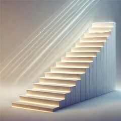 Naklejka premium Minimalist Staircase Icon for Progress