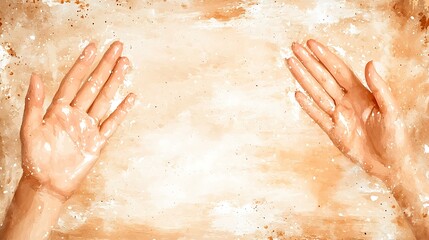 Fototapeta premium Hands reaching out abstract background artistic image soft colors close-up connection concept