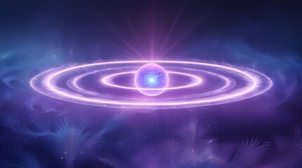 Obraz premium Mesmerizing Luminous Halo Effect with Central Orb in Blue and Purple 