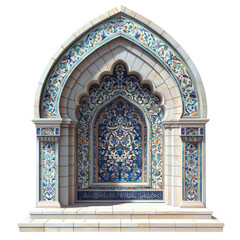 Fototapeta premium Ornate Architectural Niche with Floral Pattern Isolated on transparent background
