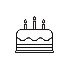 Cake icon Flat illustration sign