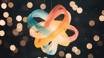 Illuminating artistic light fixture indoor space digital art modern environment close-up view creative concept for inspiration