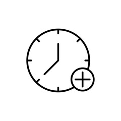 Extra hours icon Flat illustration sign