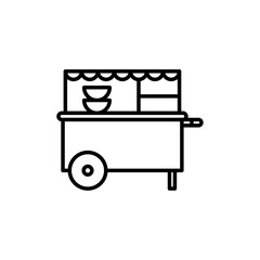 Food cart icon Flat illustration sign