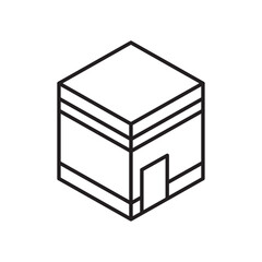 Kaaba icon Flat illustration sign