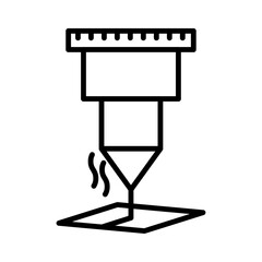 Laser machine icon Flat illustration sign
