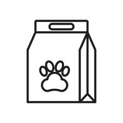 Pet food bag icon Flat illustration sign