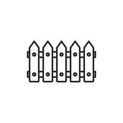 Plank fence icon Flat illustration sign