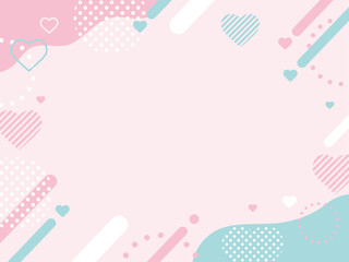 ポップ なバレンタイン・ハート　バナー背景・フレーム