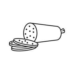 Sausage salami icon Flat illustration sign