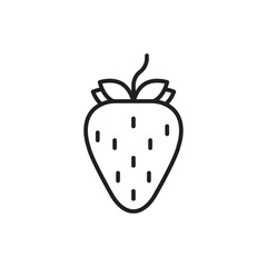 Strawberry icon Flat illustration sign