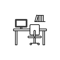 Stydy table icon Flat illustration sign