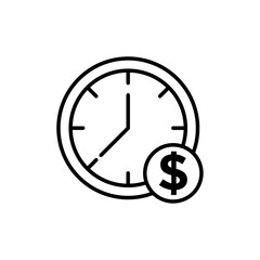Time is money icon Flat illustration sign