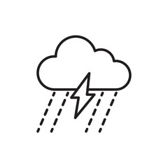 Thunderstorm icon Flat illustration sign