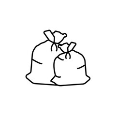 Trash bag icon Flat illustration sign