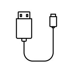 USB cable cable Flat illustration sign