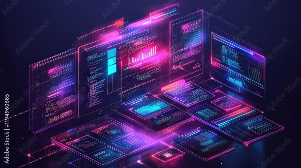 Poster innovative online document management system featuring dynamic interface and file storage solutions 