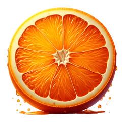 slice of orange on white background