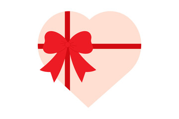 Heart-shaped gift, chocolate box with red ribbon and bow isolated on transparent background – Perfect for Valentine's Day, romantic designs, and celebrations, love-themed cards or advertising