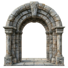Vintage Stone Archway in Classical Style Isolated on transparent background