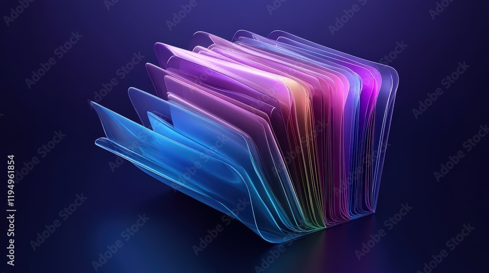 Poster colorful abstract file management system for online document storage and organization with modern di