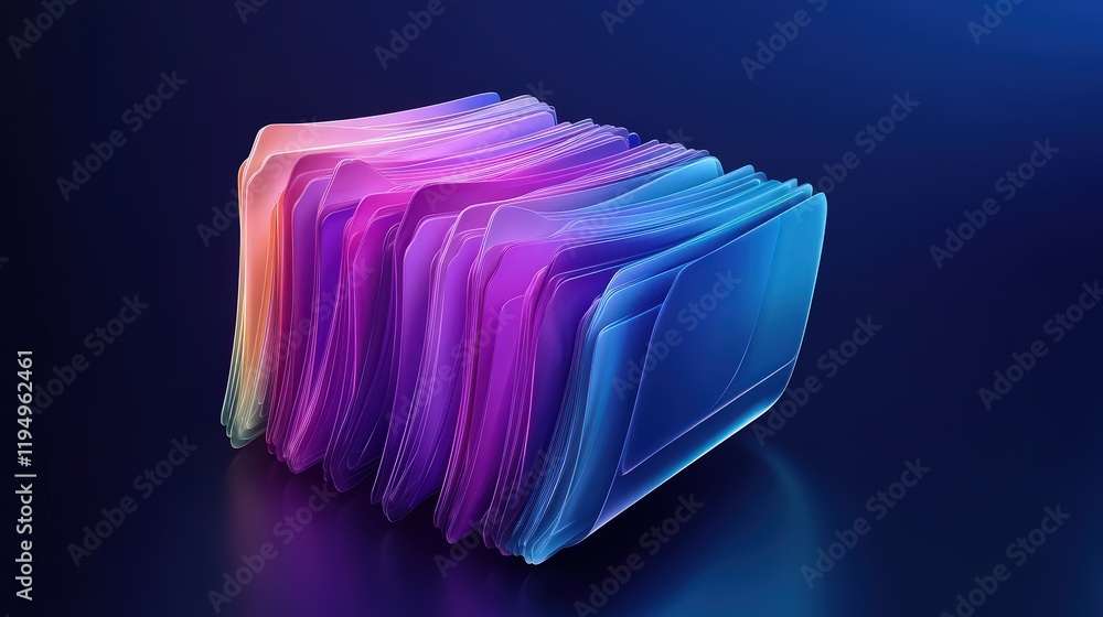 Poster colorful digital file management system for online document storage and organization with modern use