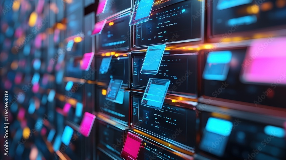 Poster modern digital file management system for efficient online storage and enhanced document organizatio