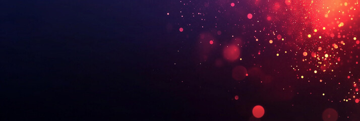 abstract background with Dark red, blue and gold particle. Golden light shine particles bokeh on navy blue background