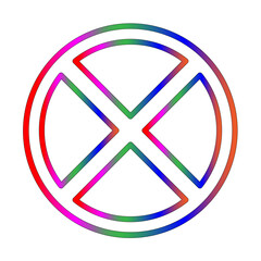 No stopping icon line gradient icon