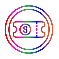 Ticket icon line gradient icon