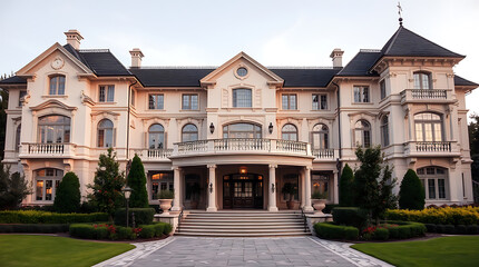 Naklejka premium Magnificent Mansion: A Masterpiece of Architecture and Design