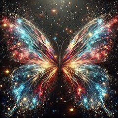 Fototapeta premium Butterfly Wings Made of Stardust and Galaxies