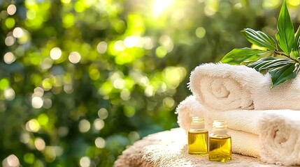 Relaxing Spa Setup in Natural Outdoor Setting
