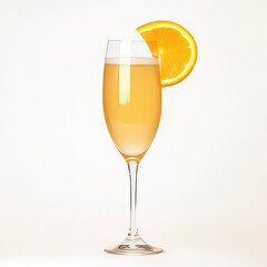 A glass of orange juice isolated on a white background.