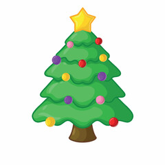 Christmas tree icon. Cartoon illustration of christmas tree vector icon for web
