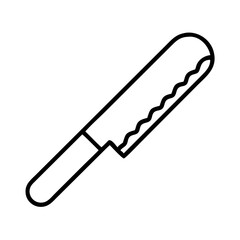 bread knife icon, bread knife line art - simple line art of bread knife, perfect for bread knife logos and icons and themed design 
