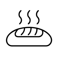 bread loaf with steam icon, bread loaf with steam line art - simple line art of bread loaf with steam, perfect for bread loaf with steam logos and icons and themed design 