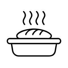 bread rising in pan icon, bread rising in pan line art - simple line art of bread rising in pan, perfect for bread rising in pan logos and icons and themed design 